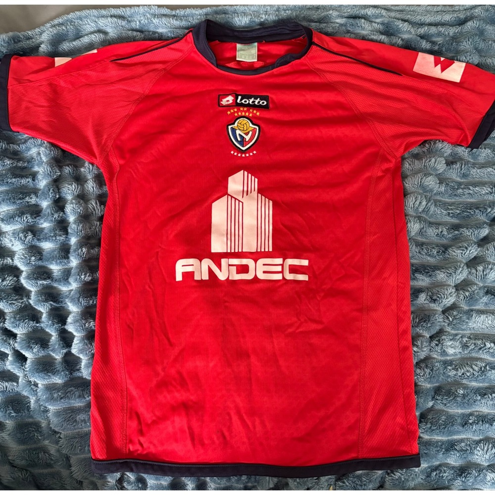 Lotto Soccer Jersey Red ANDEC Football Shirt Men's Sz S